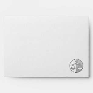 Brushed Metal-look Justice Scales Envelope