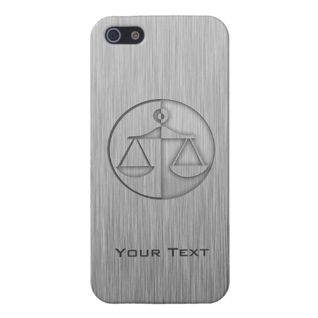 Brushed Metal-look Justice Scales iPhone Case (Back)
