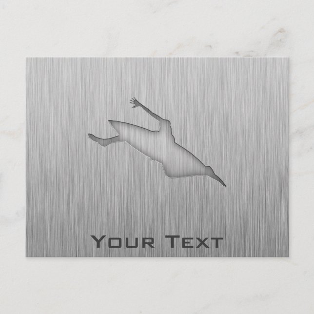 Brushed Metal-look Kayaking Postcard (Front)