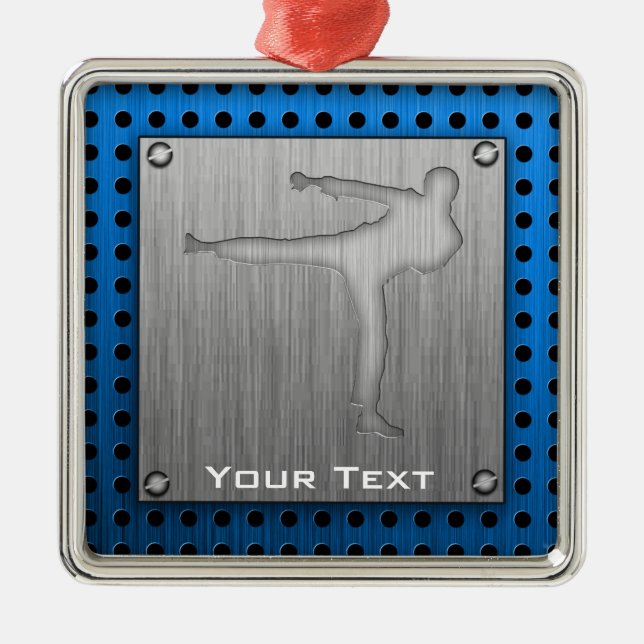 Brushed Metal-look Martial Arts Metal Ornament (Front)