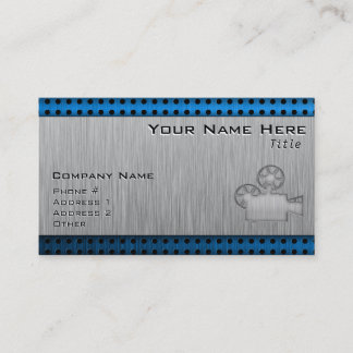 Brushed Metal-look Movie Camera Business Card