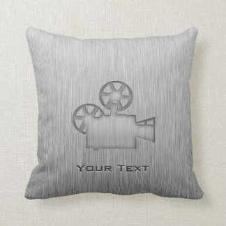 Brushed Metal-look Movie Camera Cushion