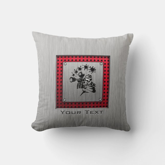 Brushed metal look Paintball Cushion (Front)