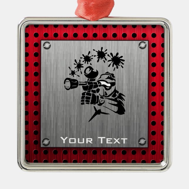 Brushed metal look Paintball Tree Decoration (Front)