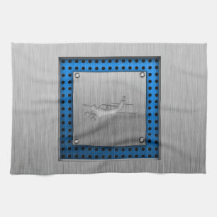 Brushed Metal-look Plane Tea Towel