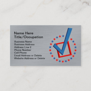 Brushed Metal Look Professional Vote   Politicians Business Card