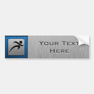 Brushed Metal look Running Bumper Sticker