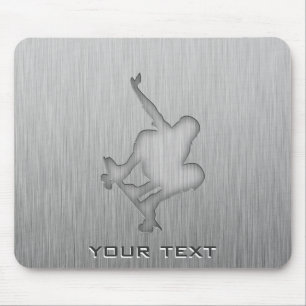 Brushed Metal-look Skateboarding Mouse Pad