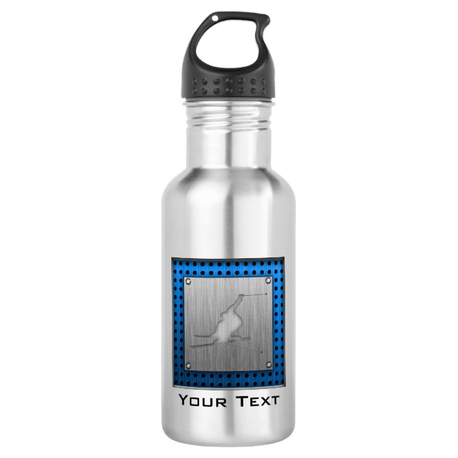 Brushed Metal-look Snow Skiing 532 Ml Water Bottle (Front)