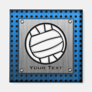 Brushed Metal look Volleyball Magnet