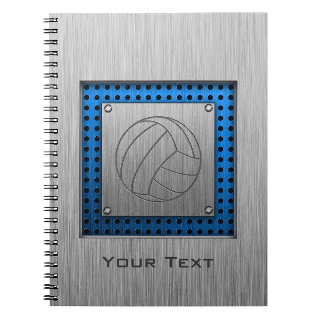 Brushed Metal-look Volleyball Notebook (Front)