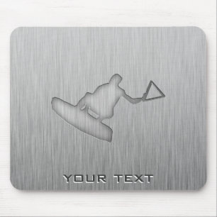 Brushed Metal-look Wakeboarder Mouse Pad