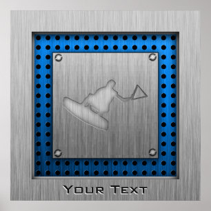 Brushed Metal-look Wakeboarder Poster