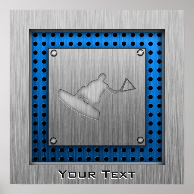 Brushed Metal-look Wakeboarder Poster (Front)