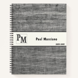Brushed Metal Masculine Logo Notebook