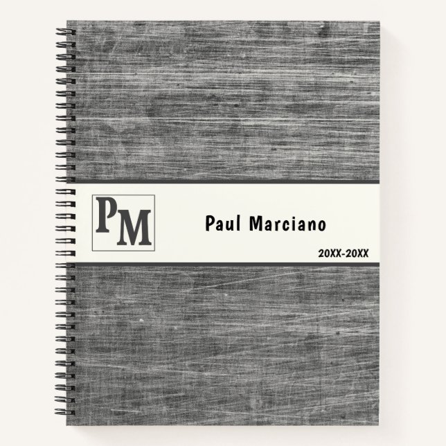 Brushed Metal Masculine Logo Notebook (Front)