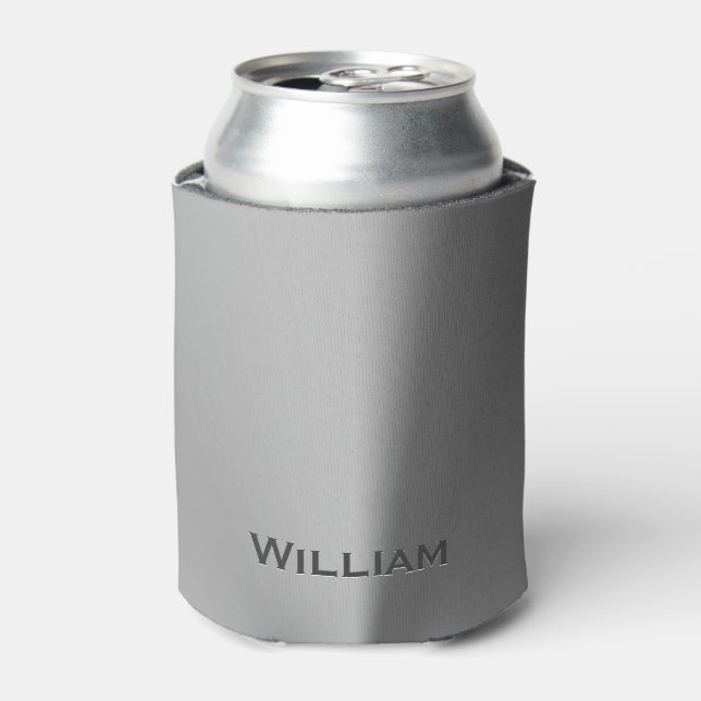 Brushed metal personalised name can cooler (Can Front)
