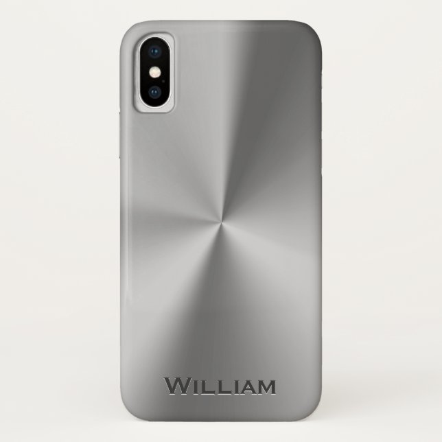 Brushed metal personalised name Case-Mate iPhone case (Back)