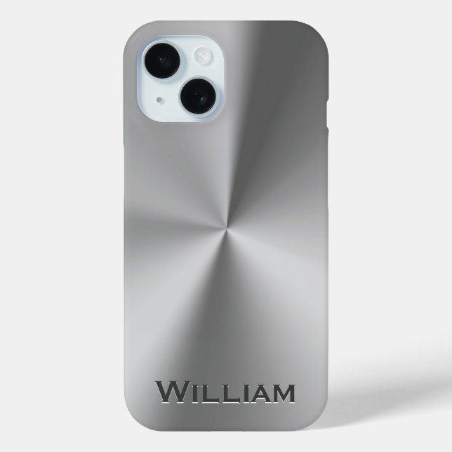 Brushed metal personalised name  Case-Mate iPhone case (Back)