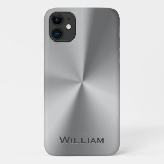 Brushed metal personalized name iPhone 11 case