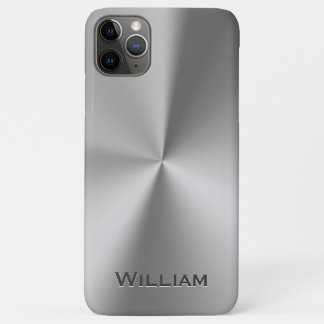 Brushed metal personalized name iPhone 11 pro max case