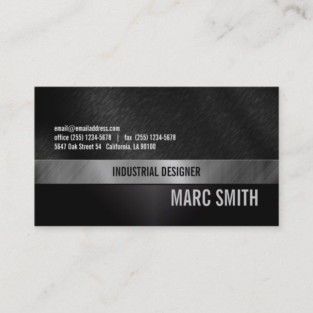 Brushed Metal Print Business Card Two Sided (Front)