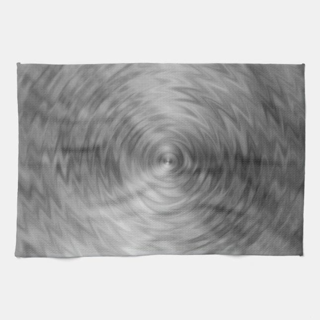 Brushed Metal Silvery Steel Metallic Abstract Tea Towel (Horizontal)