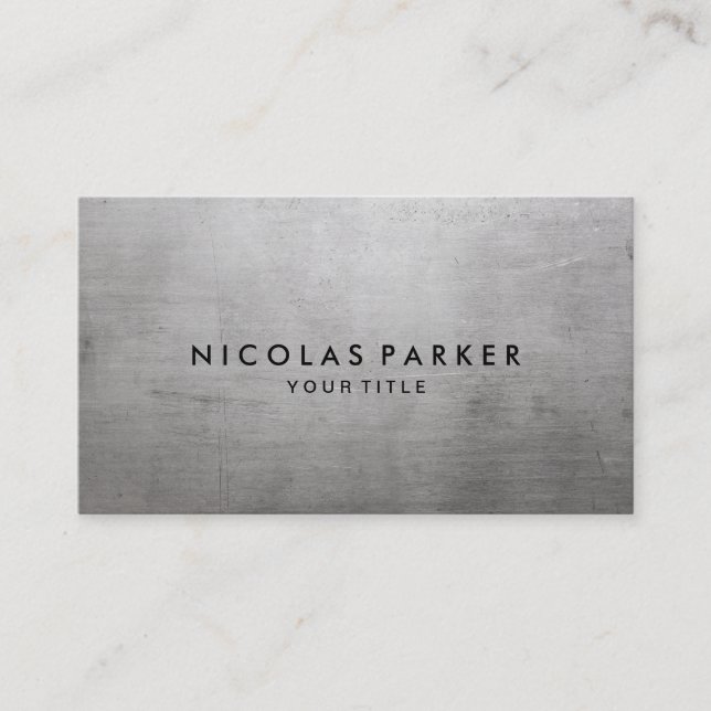 Brushed Metal Texture Business Card Light Colour (Front)