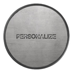 Brushed Metal Texture Hockey Puck