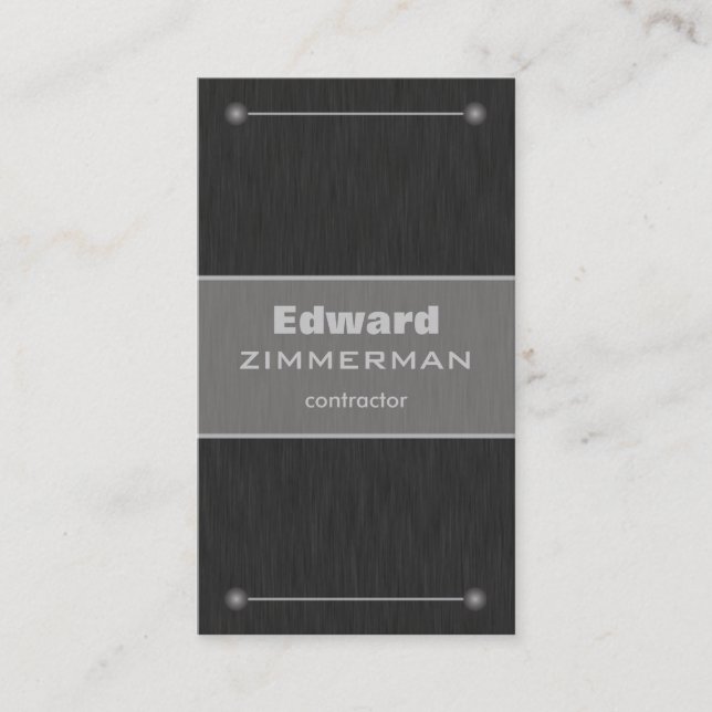 Brushed Metal: Titanium Textured Business Card (Front)