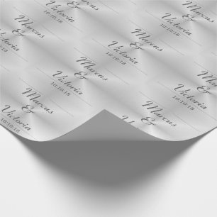 Brushed metal wedding wrapping paper