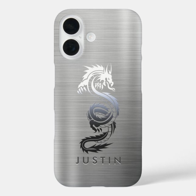 Brushed Metallic Dragon Case-Mate iPhone Case (Back)