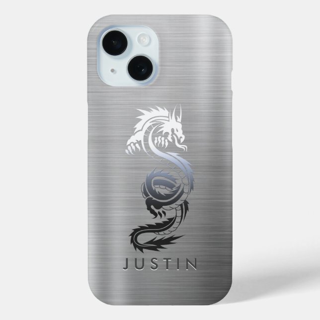 Brushed Metallic Dragon Case-Mate iPhone Case (Back)