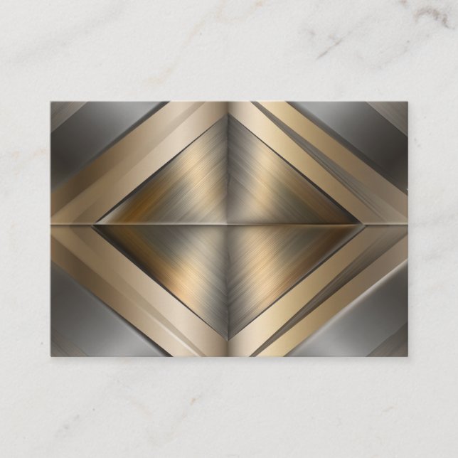 Brushed Metallic Geometric Diamond Pattern Enclosure Card (Front)