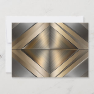 Brushed Metallic Geometric Diamond Pattern Holiday Card