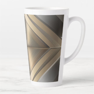 Brushed Metallic Geometric Diamond Pattern Latte Mug