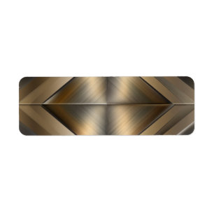 Brushed Metallic Geometric Diamond Pattern Return Address Label