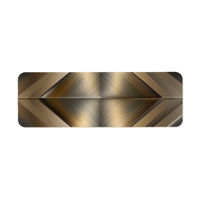 Brushed Metallic Geometric Diamond Pattern Return Address Label (Front)