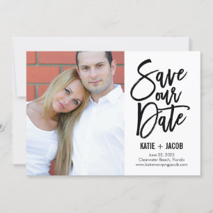 Brushed Modern Save The Date Card