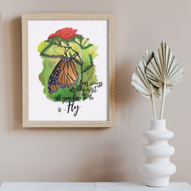 Brushed Monarch Butterfly Inspirational Quote  Poster (Creator Uploaded)