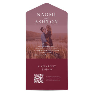 Brushed Overlay Wedding All In One Invitation