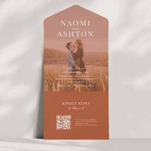 Brushed Overlay Wedding All In One Invitation