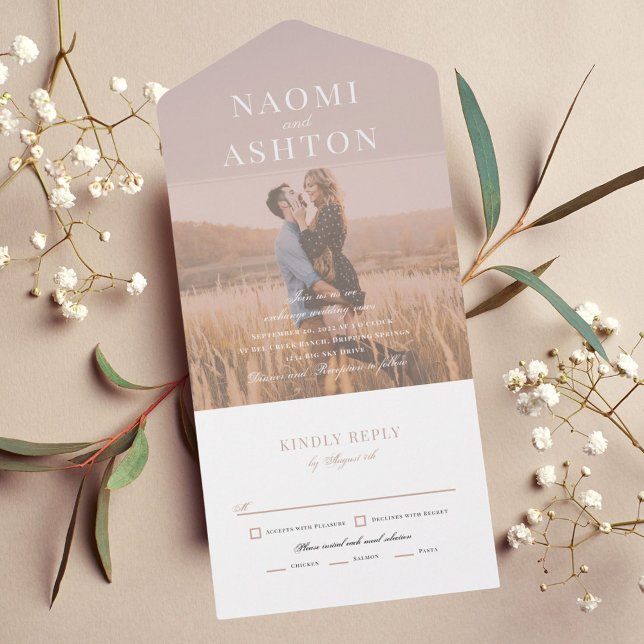Brushed Overlay Wedding All In One Invitation (Creator Uploaded)