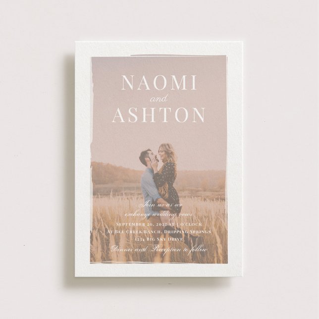 Brushed Overlay Wedding Invitation (Creator Uploaded)