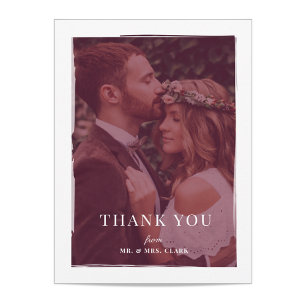 Brushed Overlay Wedding Thank You Card
