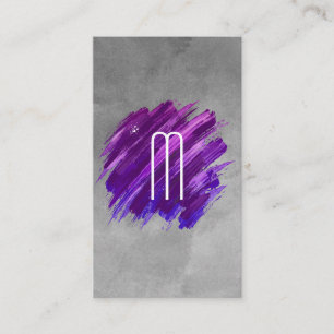 Brushed Paint   Monogram   Watercolor Business Card