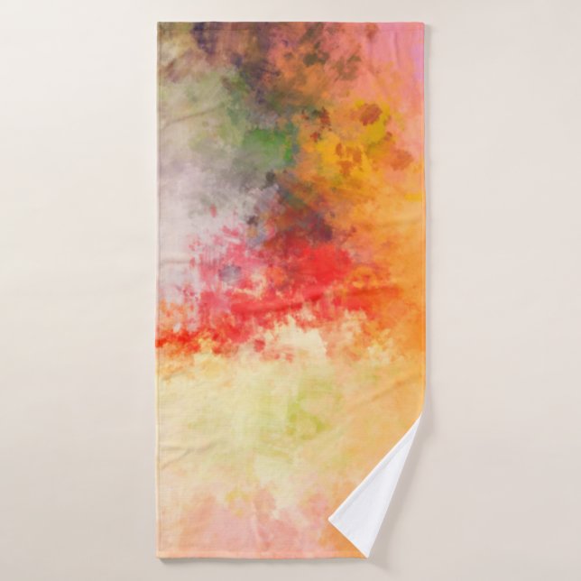 Brushed Painted Abstract Background. Brush stroked Bath Towel (Bath Towel)