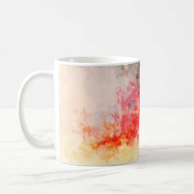 Brushed Painted Abstract Background. Brush stroked Coffee Mug (Left)