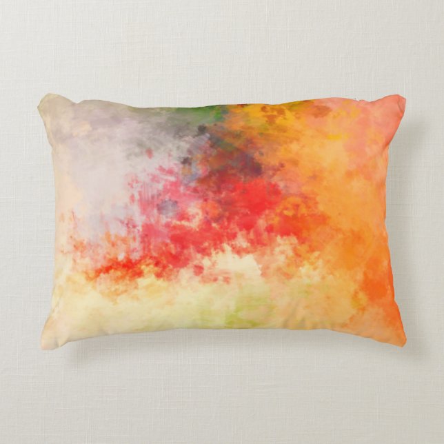 Brushed Painted Abstract Background. Brush stroked Decorative Cushion (Front)