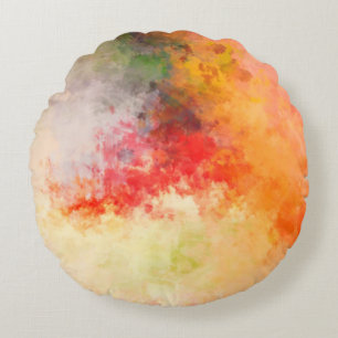 Brushed Painted Abstract Background. Brush stroked Round Cushion